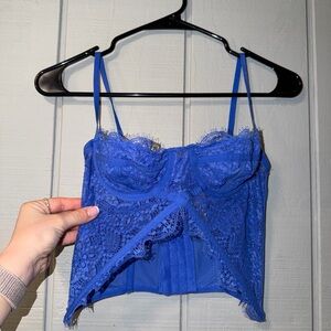 Urban Outfitters Blue Lace Bustier Top